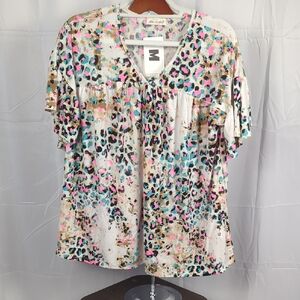 Lime Crime Multicolor Leopard Print Blouse